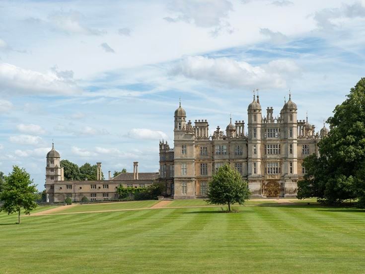 Burghley House and surrounding grounds, a grand Elizabethan prodigy house near Stamford.