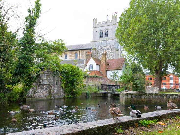 The Abbey Church located in the centre of the town of Waltham Abbey