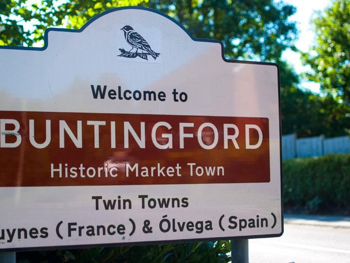 a sign on the street