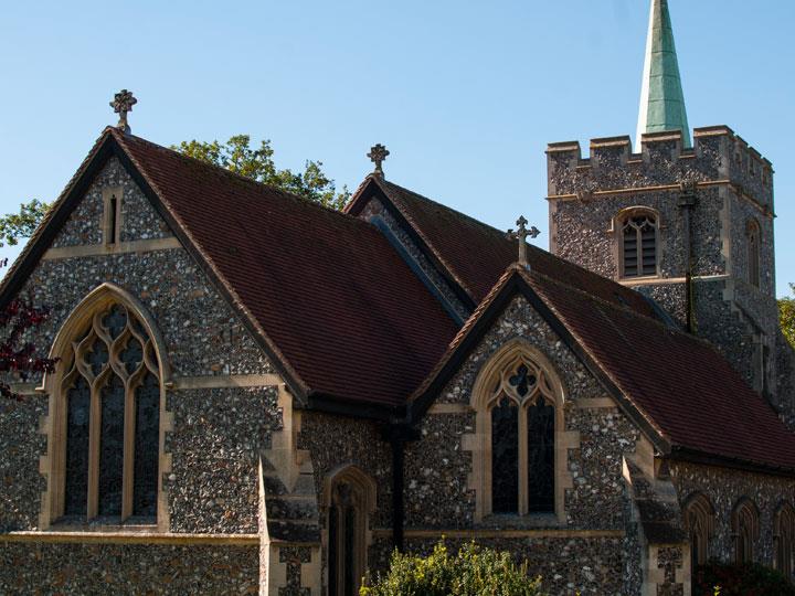 a church with a cross on top