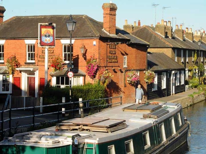 a boat on a canal