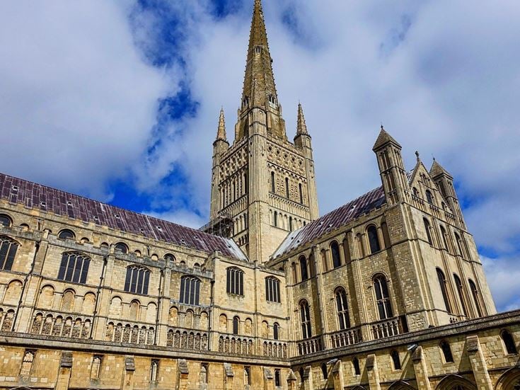 a large building with Norwich Cathedral