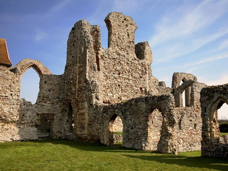 The stone ruins of Leiston Abbey in Suffolk.