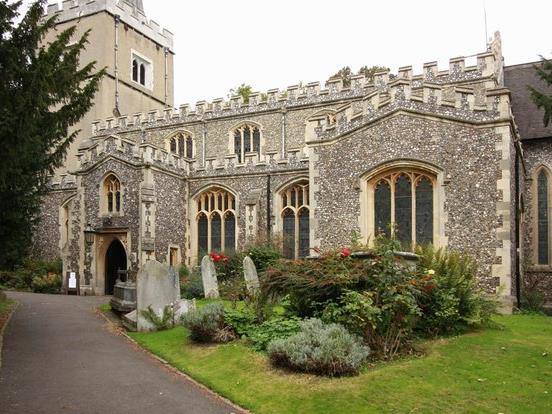 Historic St. Mary's Church, made of grey stones and blocks.
