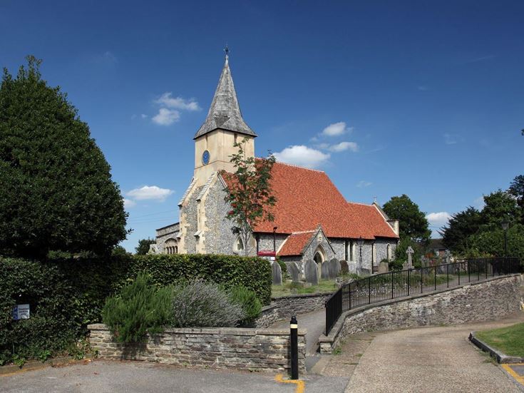 a church with a steeple