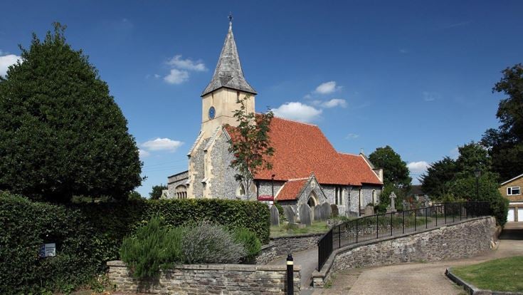 a church with a steeple