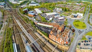 an aerial view of a city