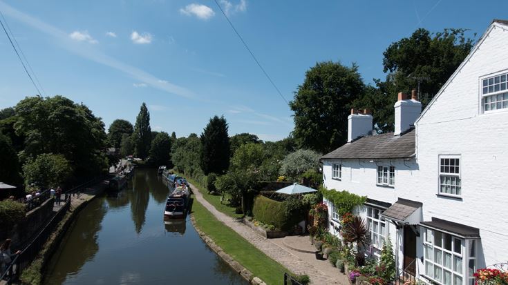 Lymm canal with boats