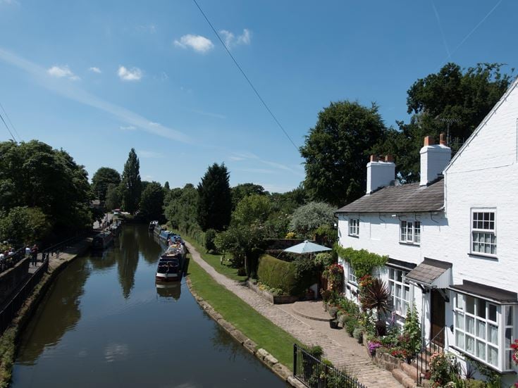 Lymm canal with boats