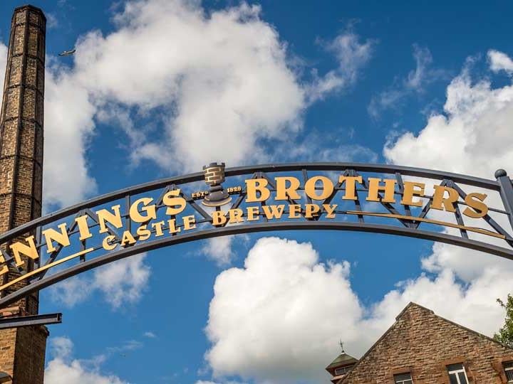 a yellow sign with text