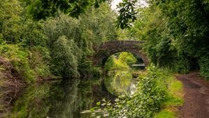 A path and bridge alongside Rochdale canal
