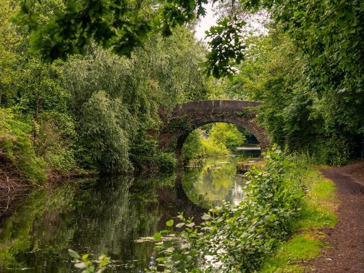 A path and bridge alongside Rochdale canal