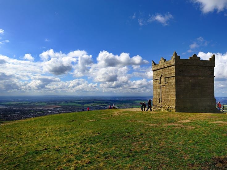 Resting place near the tower in Rivington Pike, near Horwich, Greater Manchester