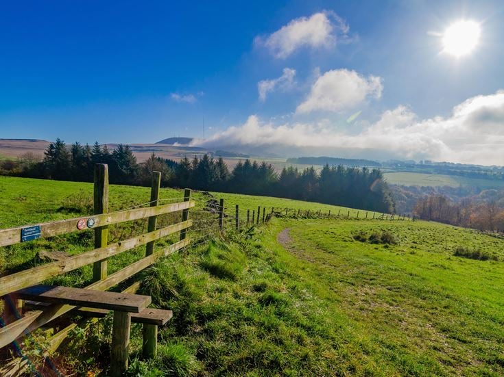 Cloud and mist over Winter Hill and Rivington Pike, West Pennine Moors
