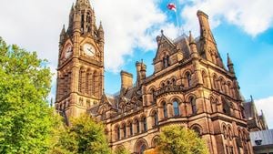 a large building with a clock tower