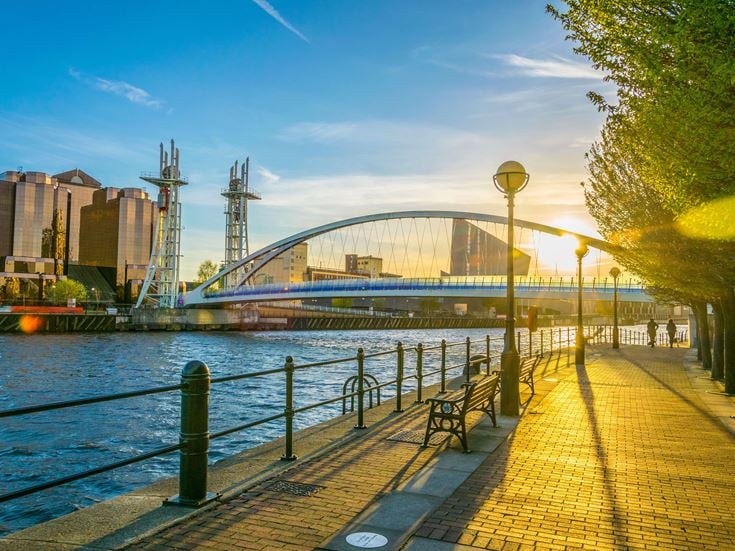 a bridge over a river