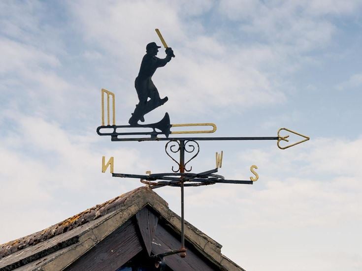 The weathervane at Bramhall Cricket Club.