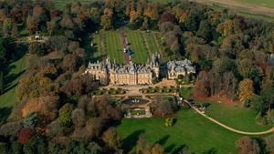 An aerial view of Waddesdon Manor and grounds in Buckinghamshire.