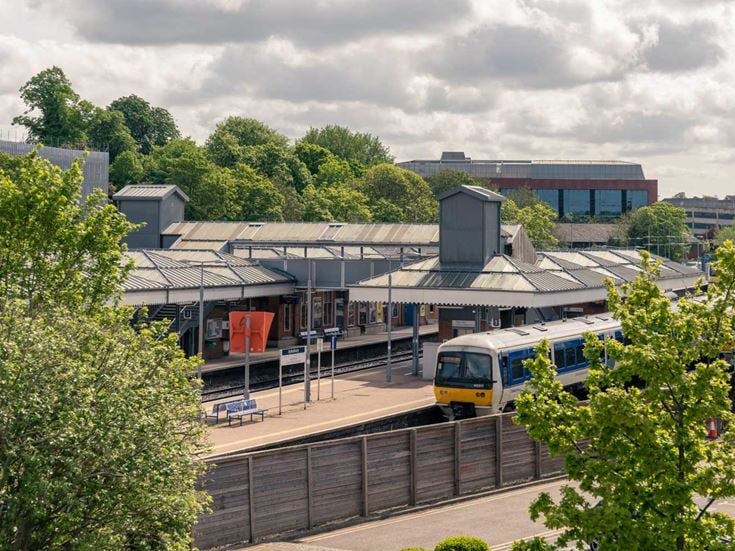 A train at the station in Aylesbury, Buckinghamshire.