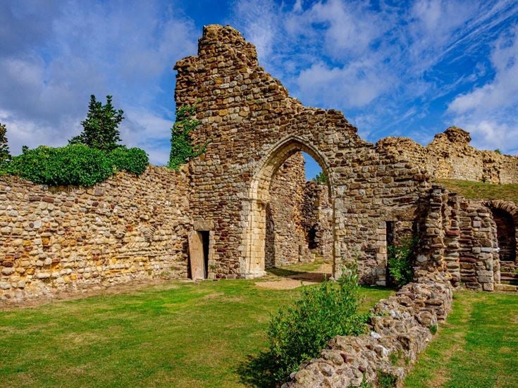 The ruins of Hastings Castle in East Sussex.