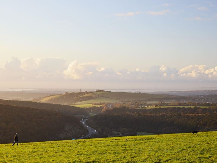 View of South Downs Bunster Hill in Bordon, Hampshire