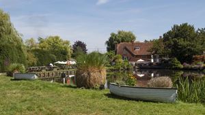 Canal path and greenery in areas surrounding Hook, Hampshire.