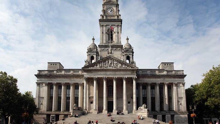 a large white building with columns