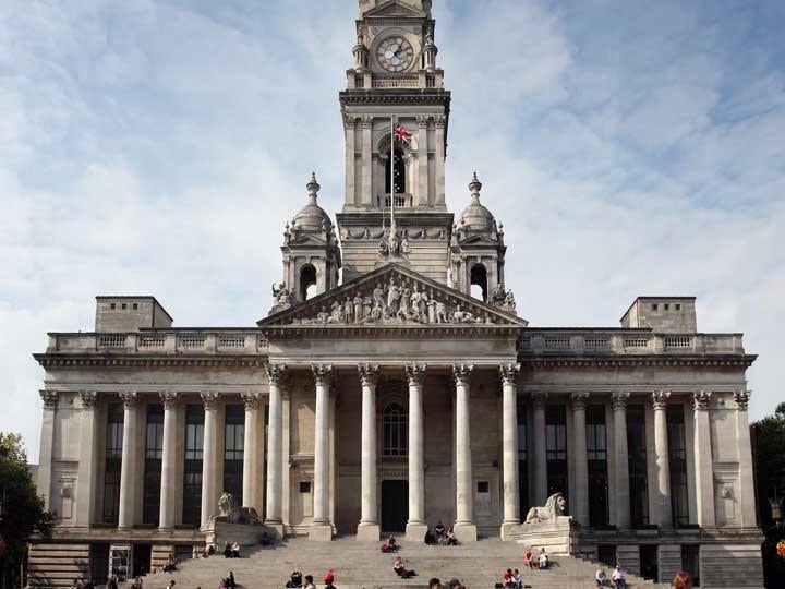 a large white building with columns