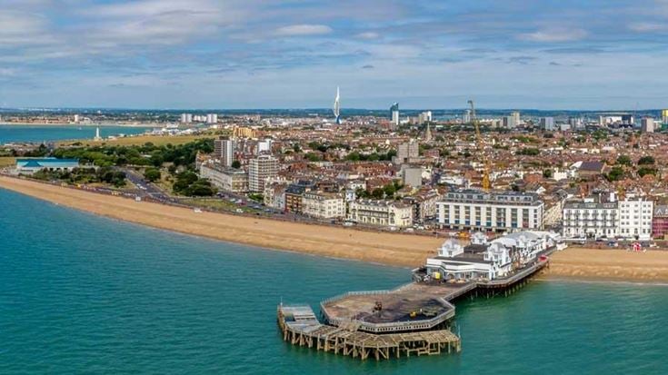 Southsea beach aerial view