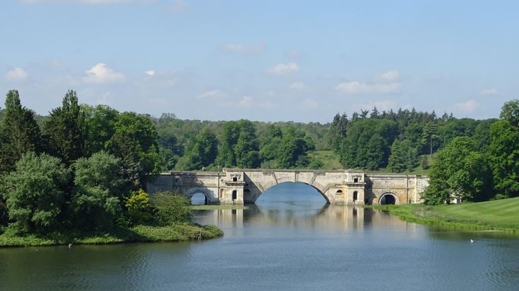 a bridge over a river
