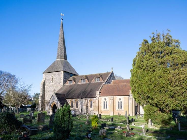 a church with a steeple