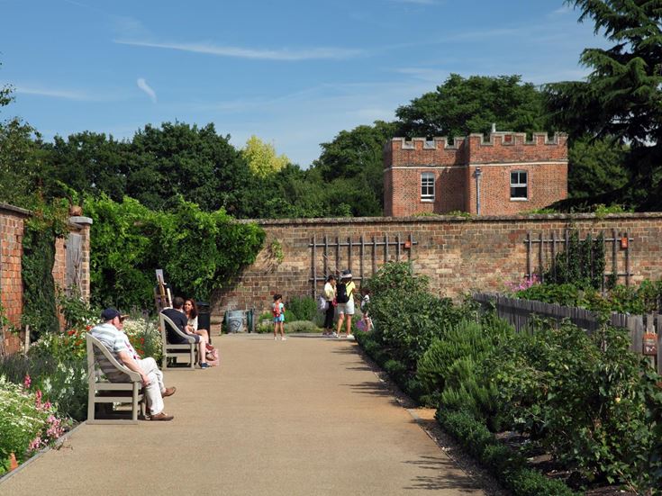 people sitting on benches