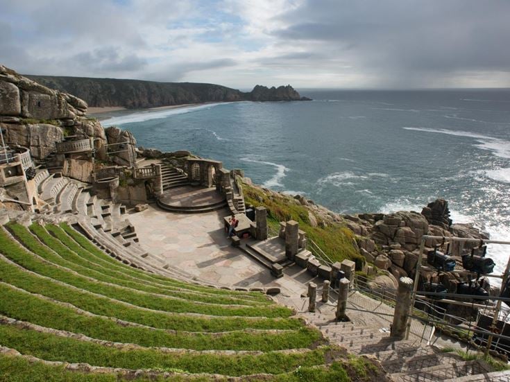 The cliff-top Minack Theatre overlooking the Cornish coast.