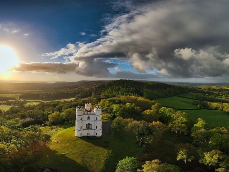 Haldon Belvedere park outside of Exeter on a sunny day