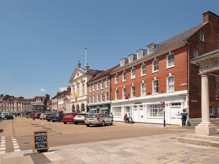 A large building in Blandford St Mary village centre.
