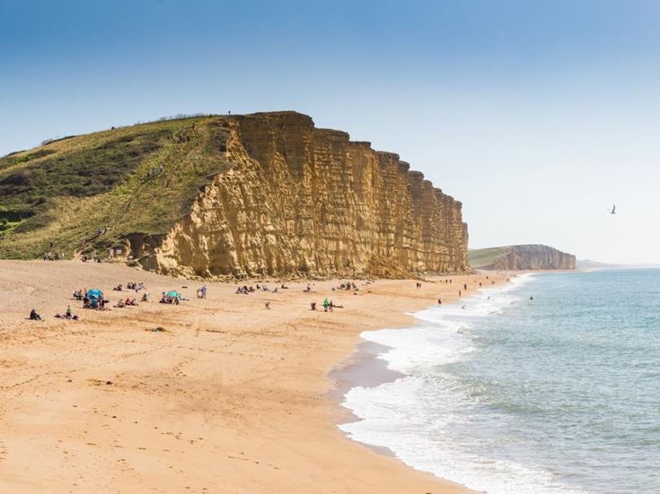 Cliffs of Bridport sandstone along the west Dorset Jurassic coast