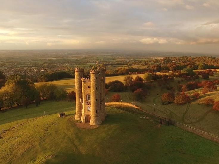 Broadway Tower Park in Gloucester in the evening