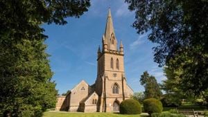 a church with a tower