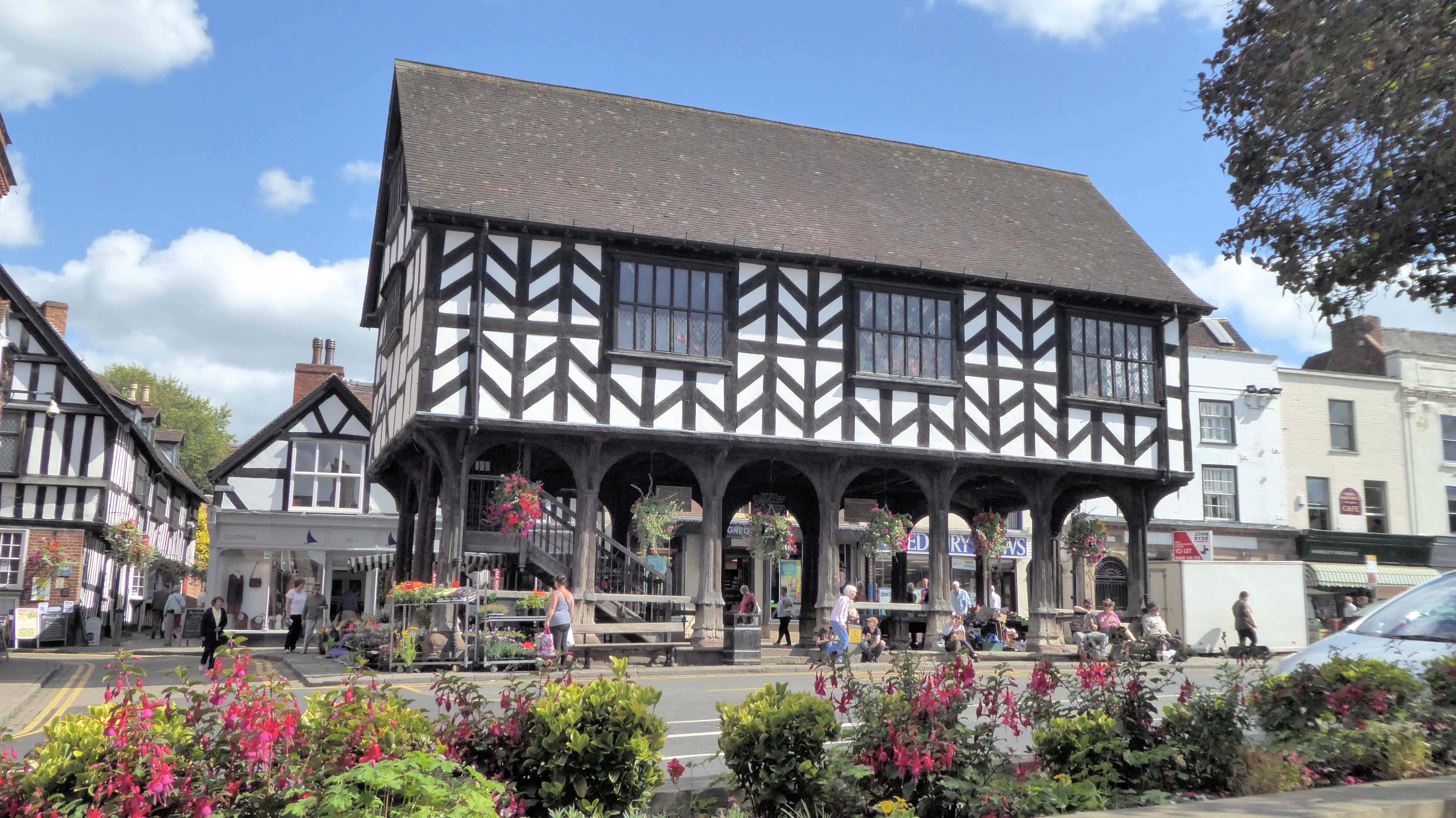 Ledbury town centre in summer