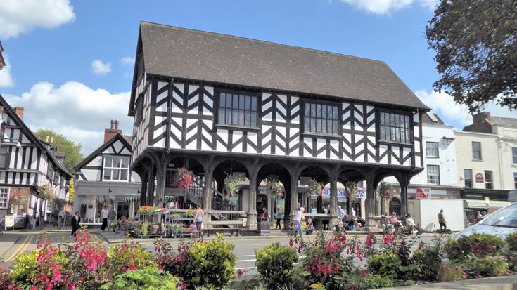 Ledbury town centre in summer
