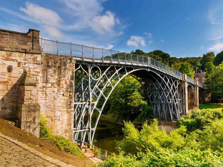 The Iron Bridge in Ironbridge Gorge, Shropshire.