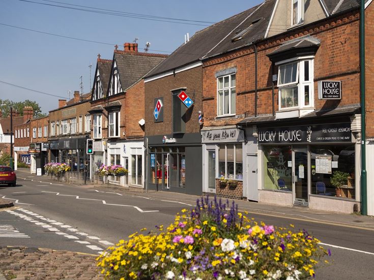 Shops and restaurants in the village of Studley, Warwickshire