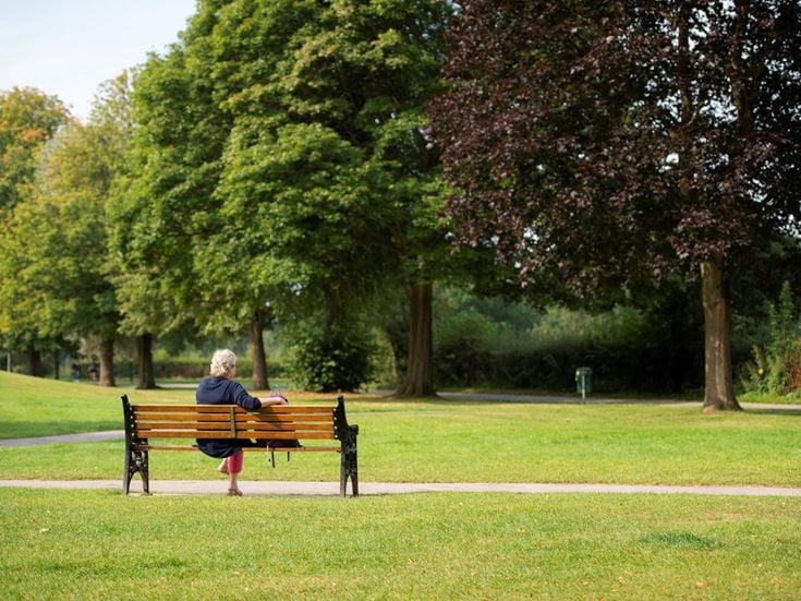 a person sitting on a bench