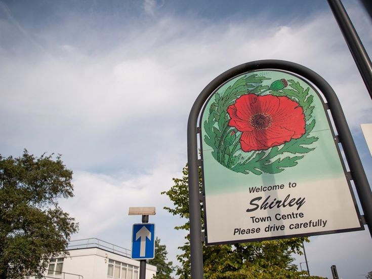 Welcome sign for the town of Shirley.