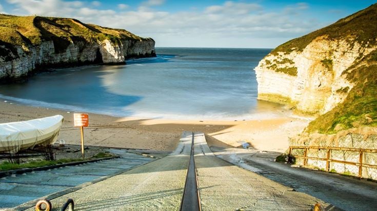 A launching ramp leading to a beach in East Yorkshire.