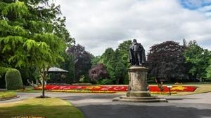 a statue in a park