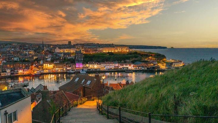 A view of Whitby from the top of the famous 199 Steps
