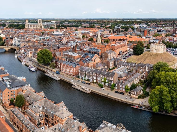 a city with a river running through it