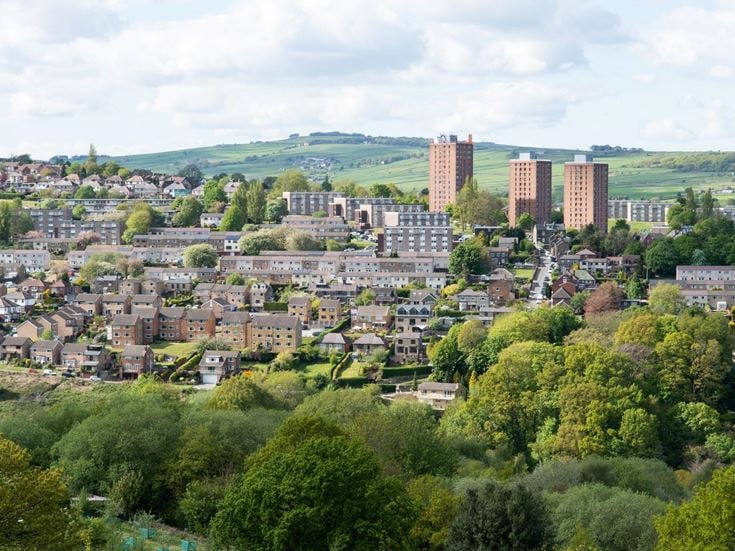 a view of Stannington buildings and countryside