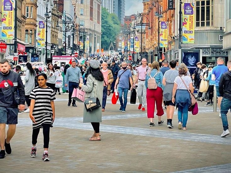 People shopping in Leeds city centre